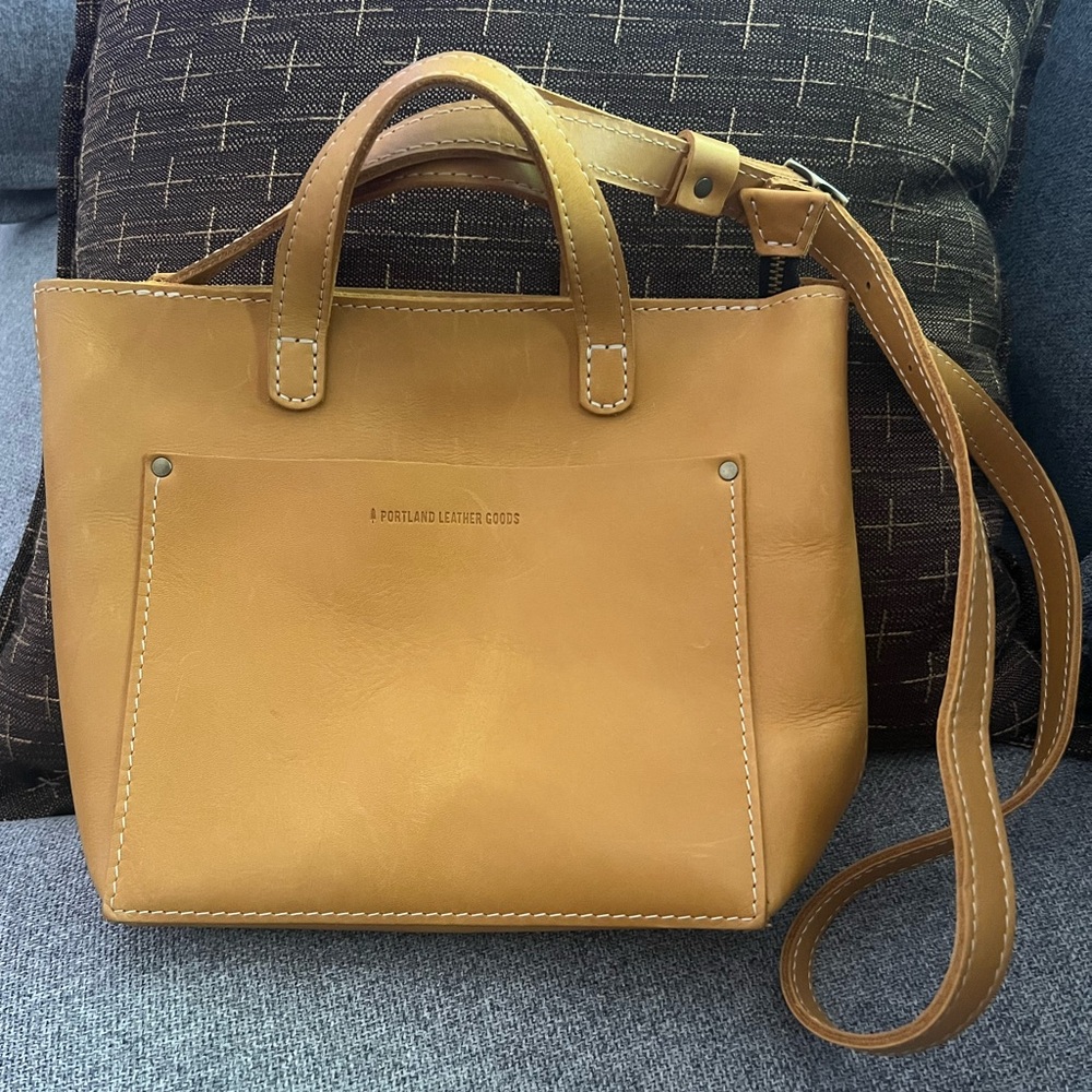 Portland Leather Mini Tote (Mango)